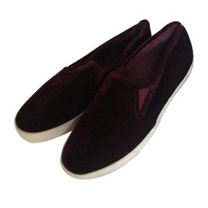 Joie Maroon Velvet Sneakers